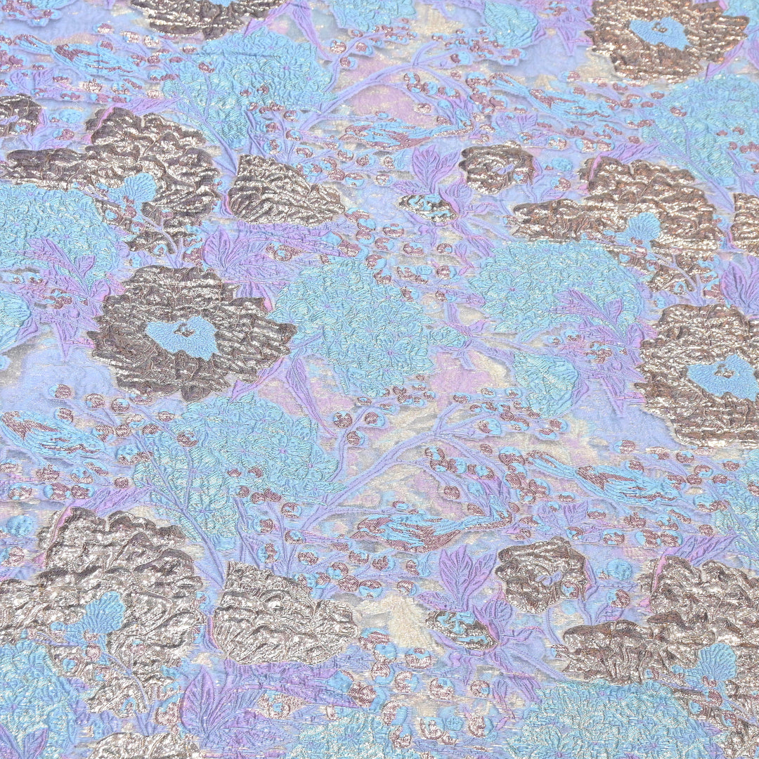 Luxury Imported Korean Jacquard Floral Zari Designer Fabric - AF1057-1