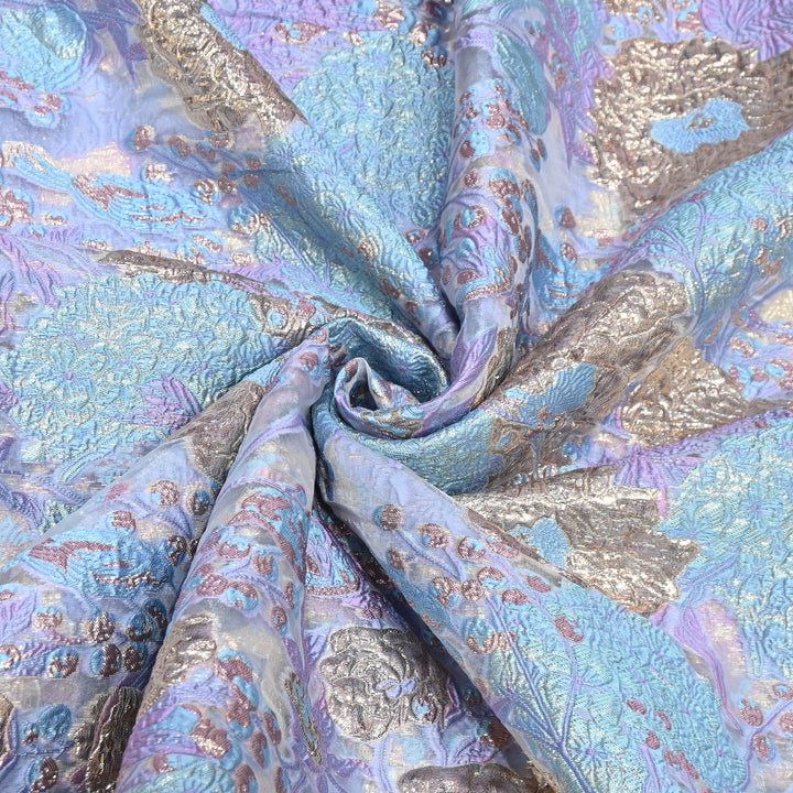Luxury Imported Korean Jacquard Floral Zari Designer Fabric - AF1057-1
