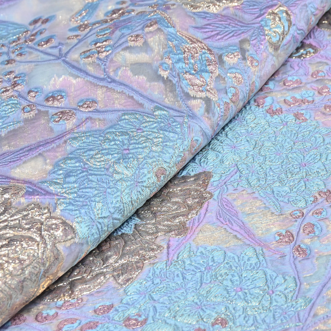 Luxury Imported Korean Jacquard Floral Zari Designer Fabric - AF1057-1