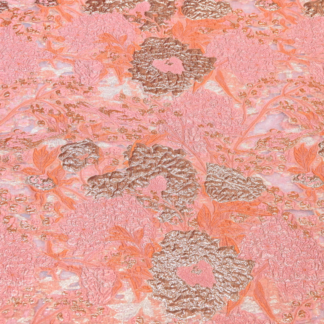 Luxury Imported Korean Jacquard Floral Zari Designer Fabric - AF1057-3
