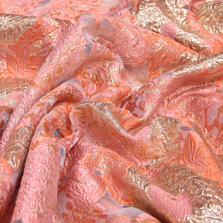 Luxury Imported Korean Jacquard Floral Zari Designer Fabric - AF1057-3