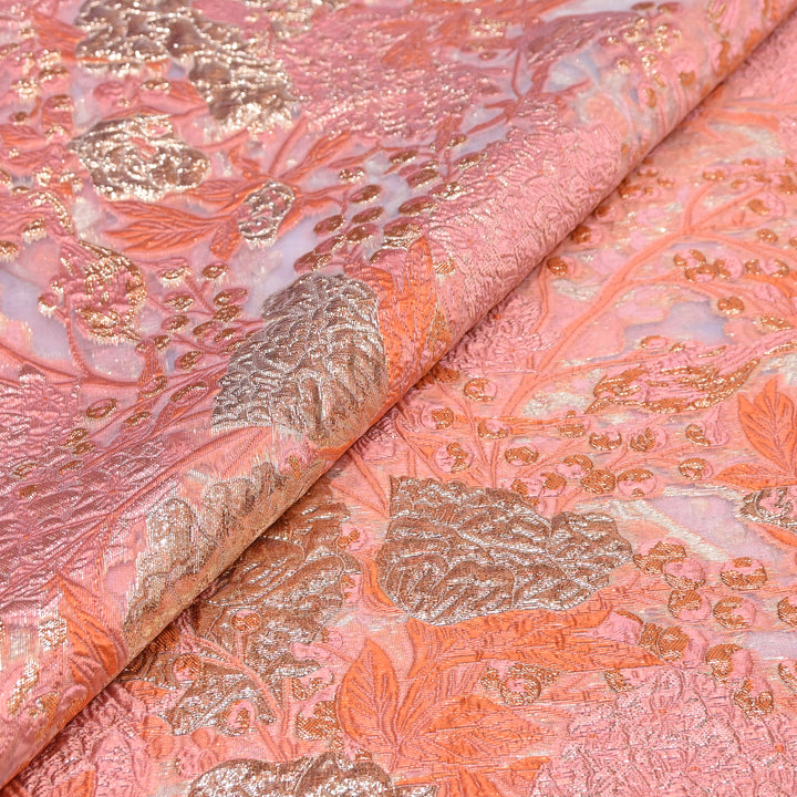 Luxury Imported Korean Jacquard Floral Zari Designer Fabric - AF1057-3