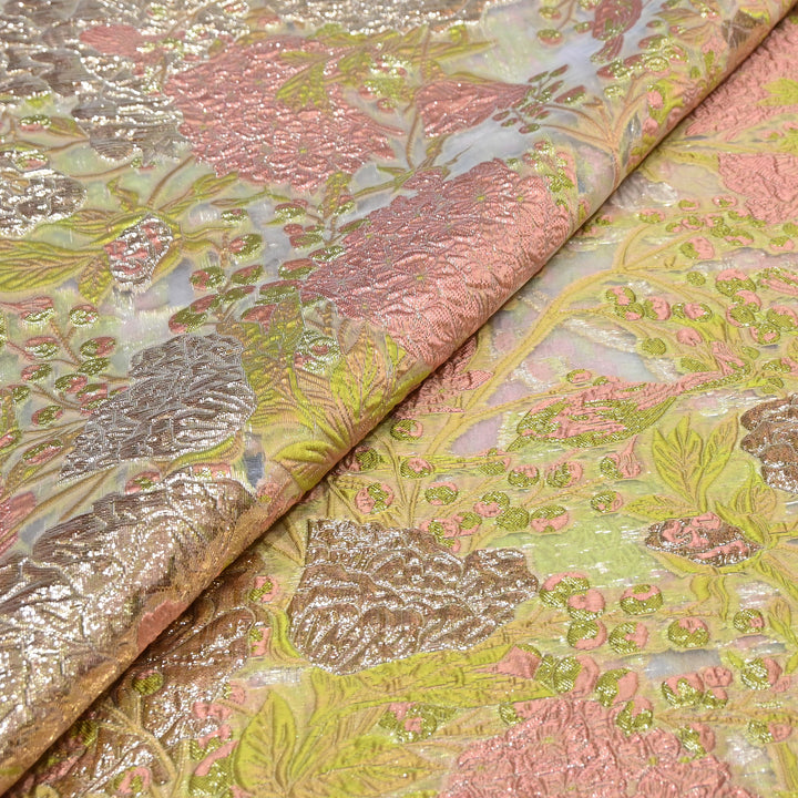 Luxury Imported Korean Jacquard Floral Zari Designer Fabric - AF1057-4