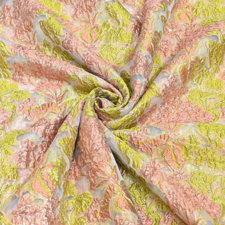 Luxury Imported Korean Jacquard Floral Zari Designer Fabric - AF1050-A2