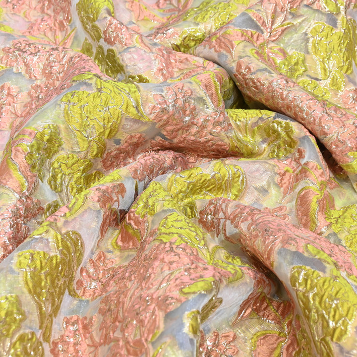 Luxury Imported Korean Jacquard Floral Zari Designer Fabric - AF1050-A2