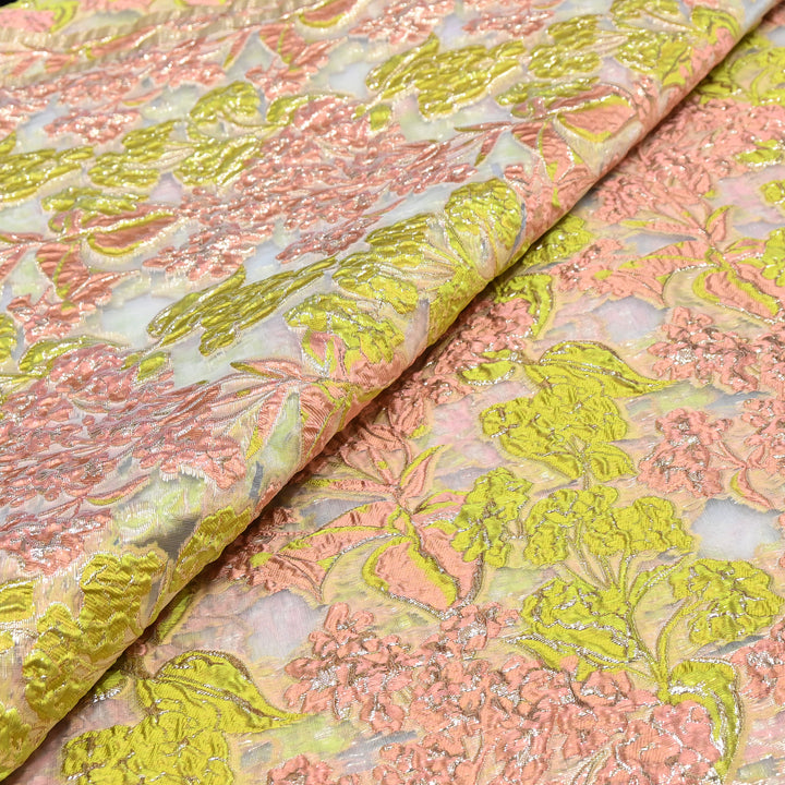 Luxury Imported Korean Jacquard Floral Zari Designer Fabric - AF1050-A2