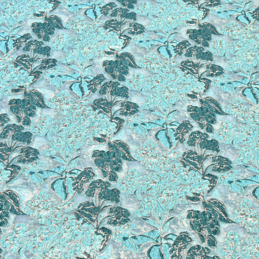 Luxury Imported Korean Jacquard Floral Zari Designer Fabric - AF1050-A1
