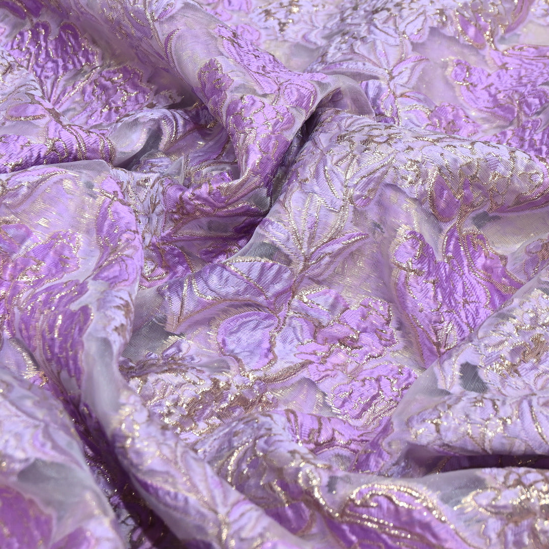 Luxury Imported Korean Jacquard Floral Zari Designer Fabric - AF1050-A3