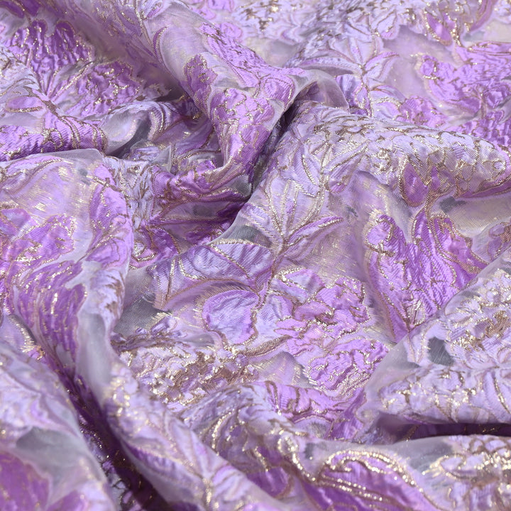 Luxury Imported Korean Jacquard Floral Zari Designer Fabric - AF1050-A3