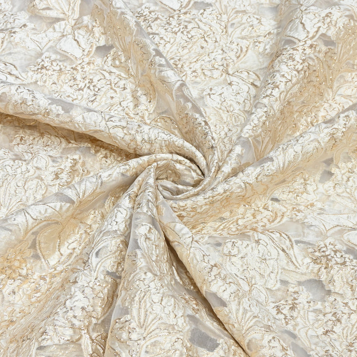 Luxury Imported Korean Jacquard Floral Zari Designer Fabric - AF1050-A6