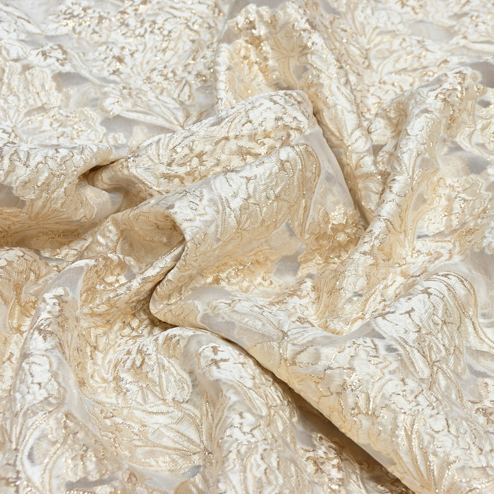 Luxury Imported Korean Jacquard Floral Zari Designer Fabric - AF1050-A6