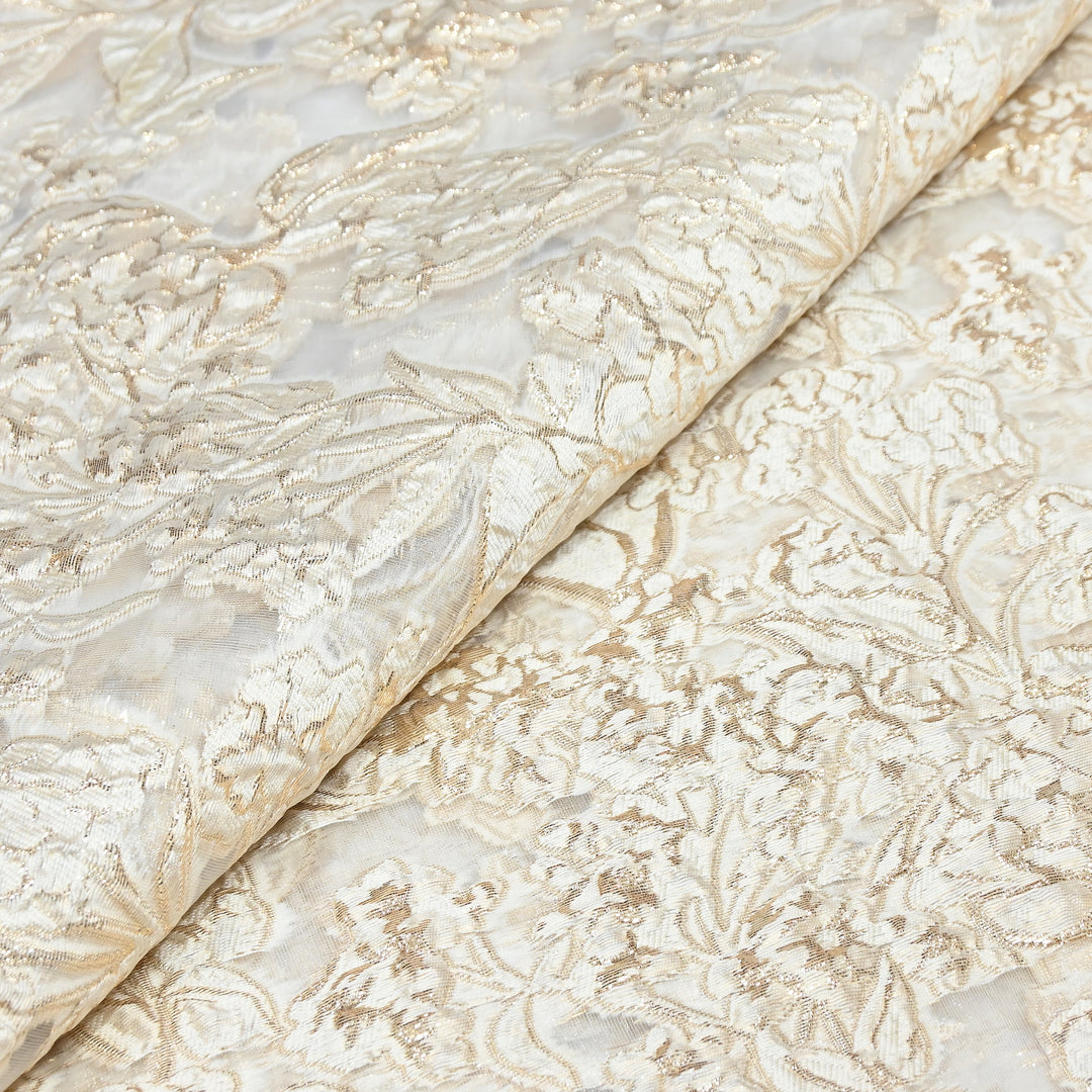 Luxury Imported Korean Jacquard Floral Zari Designer Fabric - AF1050-A6