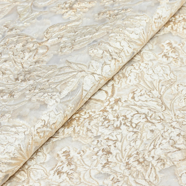 Luxury Imported Korean Jacquard Floral Zari Designer Fabric - AF1050-A6