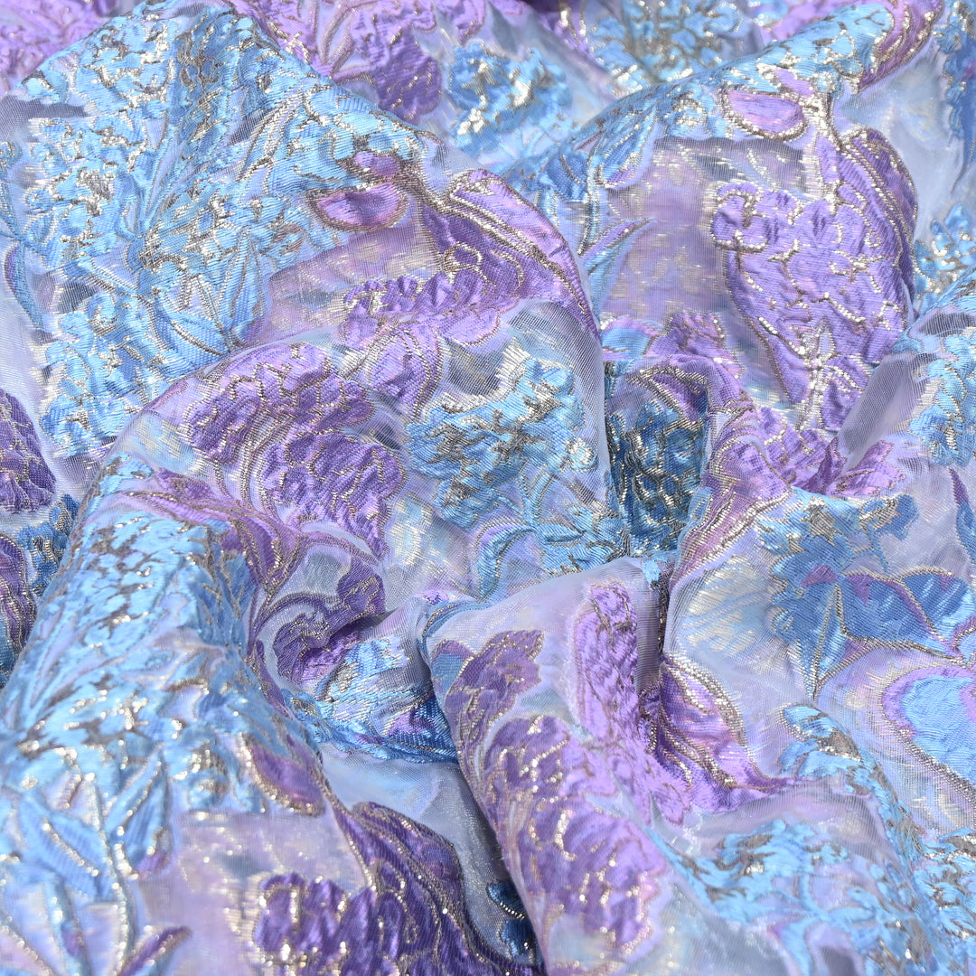 Luxury Imported Korean Jacquard Floral Zari Designer Fabric - AF1050-A5