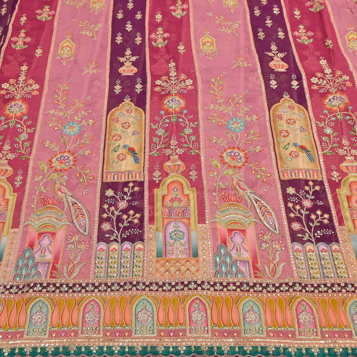 Premium Viscose Georgette Fabric featuring Intricate Zari & Sequin Embroidery | NV0471-1