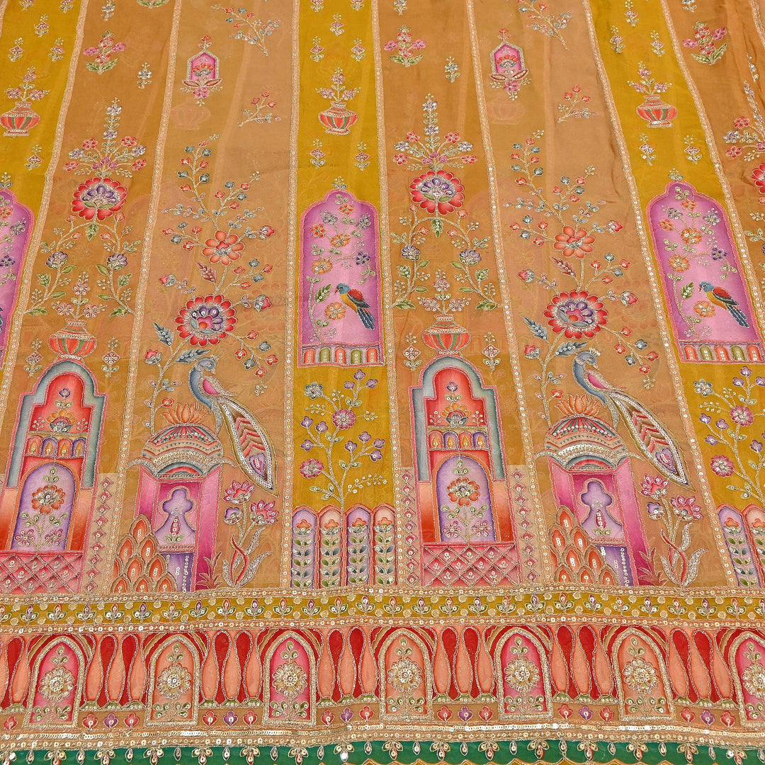 Premium Viscose Georgette Fabric featuring Intricate Zari & Sequin Embroidery | NV0471-2
