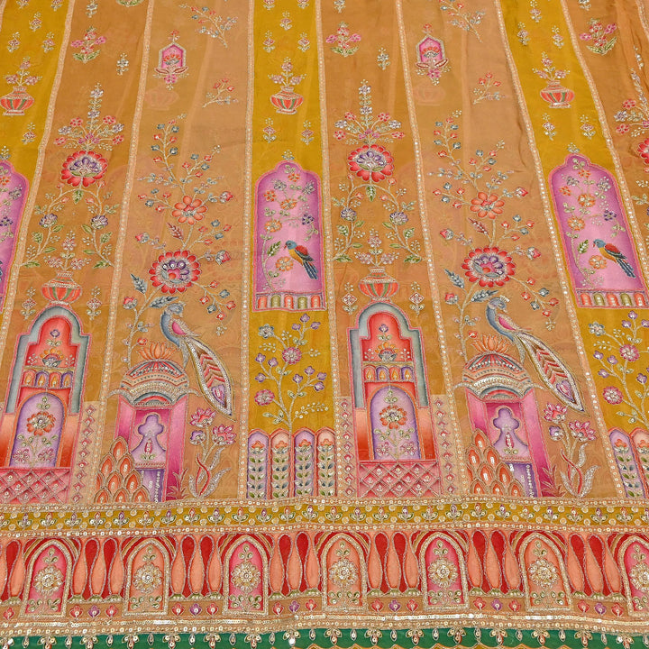 Premium Viscose Georgette Fabric featuring Intricate Zari & Sequin Embroidery | NV0471-2
