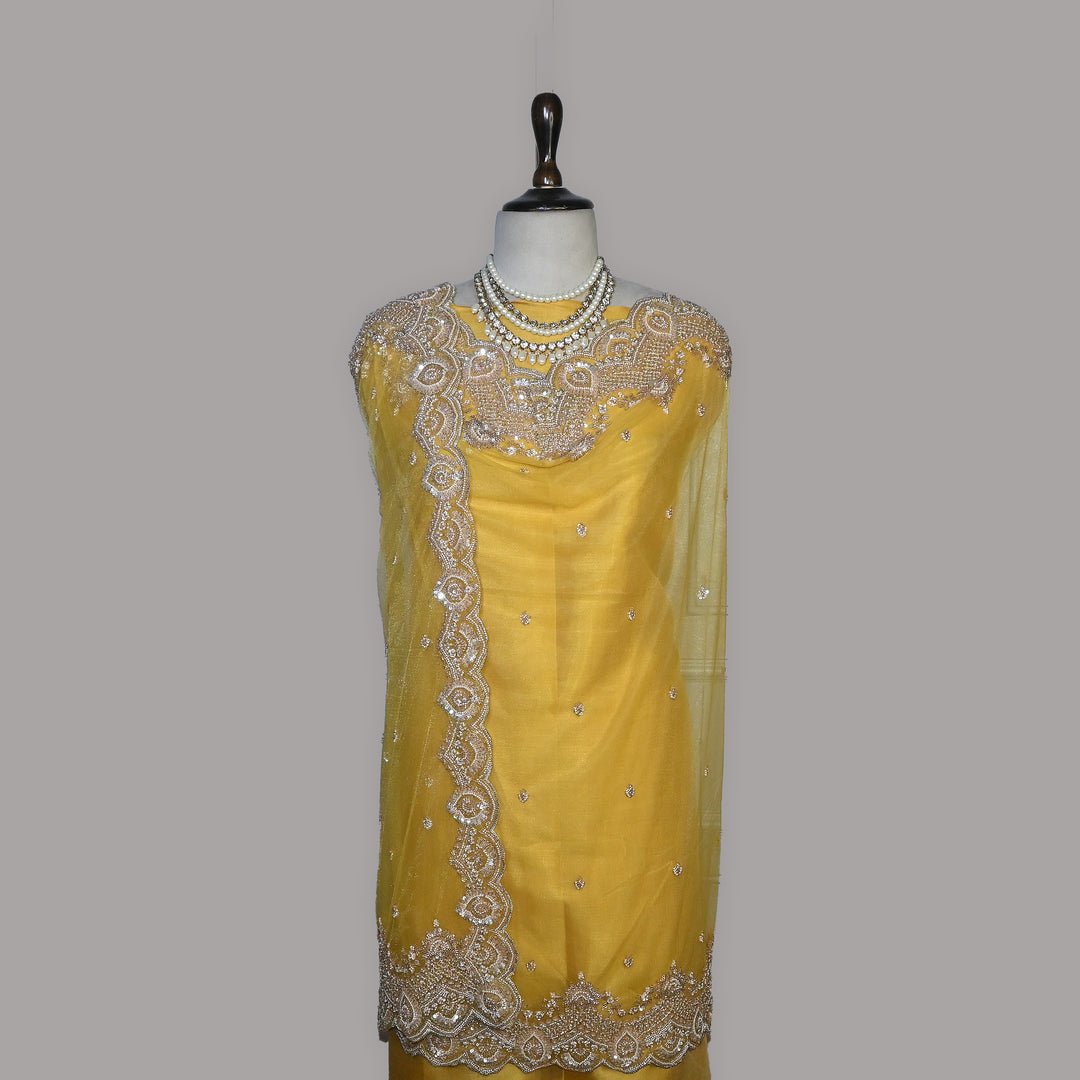 Net Moti Embroidery Dupatta | Designer Pearl Work Party Wear Dupatta-V12880C-H