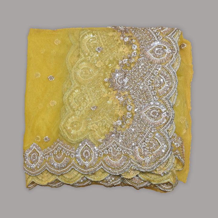 Net Moti Embroidery Dupatta | Designer Pearl Work Party Wear Dupatta-V12880C-H