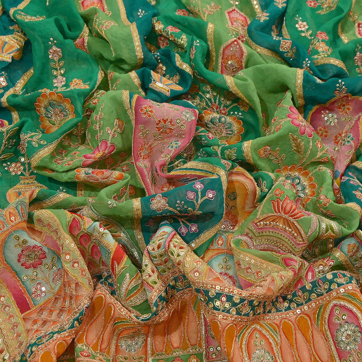 Premium Viscose Georgette Fabric featuring Intricate Zari & Sequin Embroidery | NV0471-3