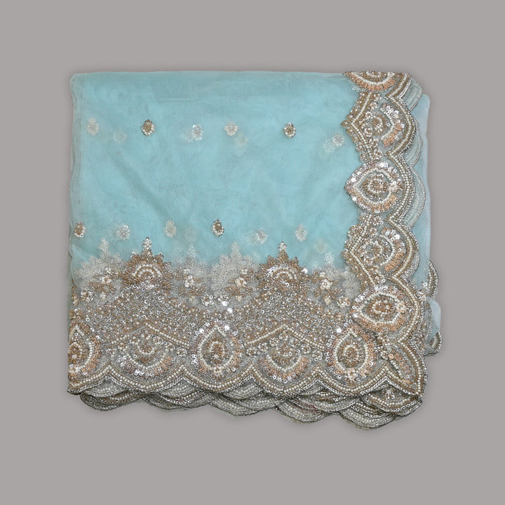 Net Moti Embroidery Dupatta | Designer Pearl Work Party Wear Dupatta-V12880C-H2