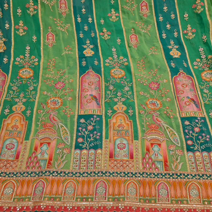 Premium Viscose Georgette Fabric featuring Intricate Zari & Sequin Embroidery | NV0471-3