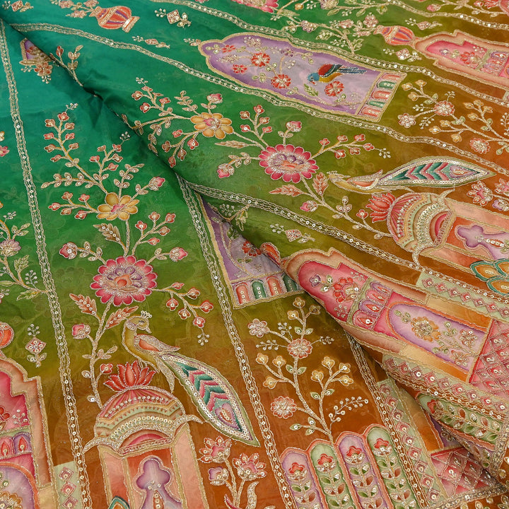 Premium Viscose Georgette Fabric featuring Intricate Zari & Sequin Embroidery | NV0471-5