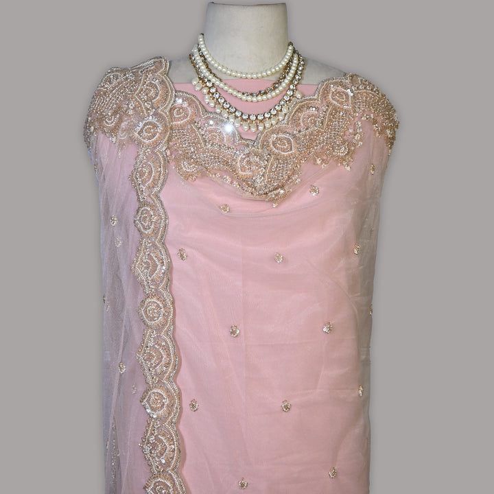 Net Moti Embroidery Dupatta | Designer Pearl Work Party Wear Dupatta-V12880C-H3