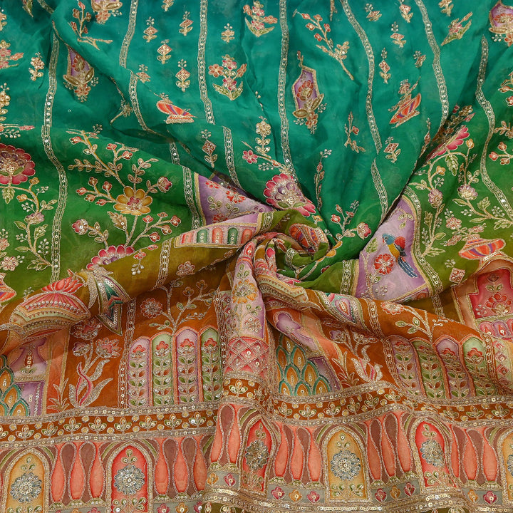 Premium Viscose Georgette Fabric featuring Intricate Zari & Sequin Embroidery | NV0471-5