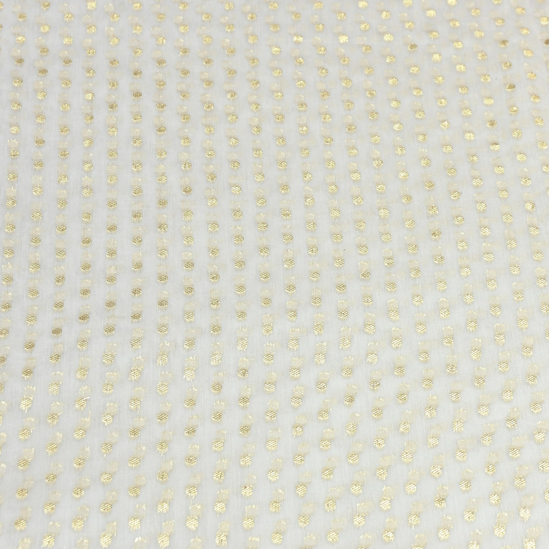 Banarasi Chanderi Gold Mat Zari Fabric – Premium Designer Ethnic Wear Fabric 000313-23
