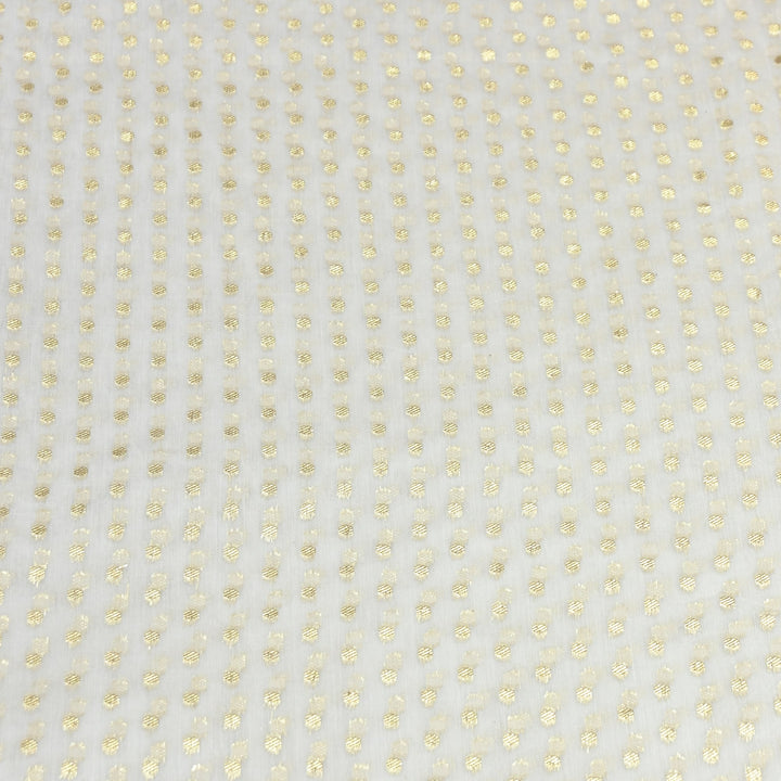 Banarasi Chanderi Gold Mat Zari Fabric – Premium Designer Ethnic Wear Fabric 000313-23