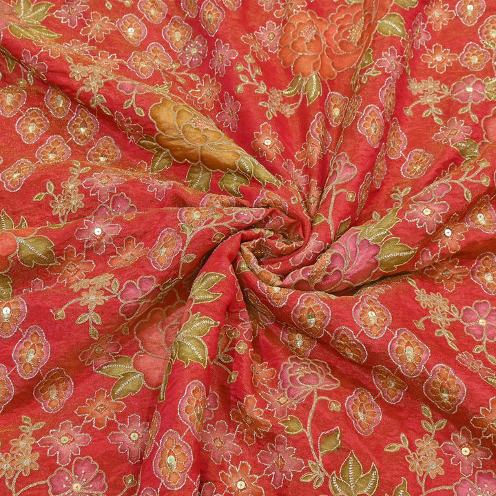 Premium Shimmer Tissue Fabric featuring Intricate Zari & Sequins Embroidery | NV0508-1