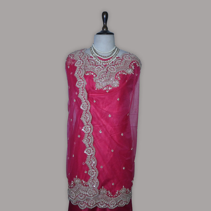 Net Moti Embroidery Dupatta | Designer Pearl Work Party Wear Dupatta-V12880C-H5