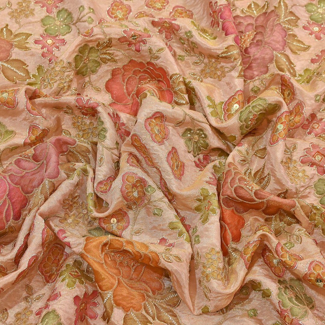 Premium Shimmer Tissue Fabric featuring Intricate Zari & Sequins Embroidery | NV0508-2