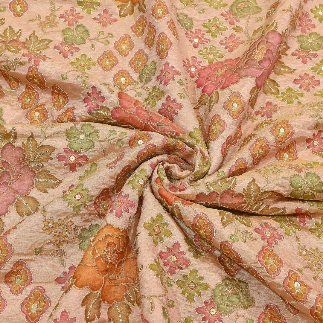 Premium Shimmer Tissue Fabric featuring Intricate Zari & Sequins Embroidery | NV0508-2
