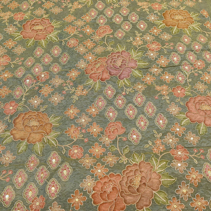 Premium Shimmer Tissue Fabric featuring Intricate Zari & Sequins Embroidery | NV0508-3