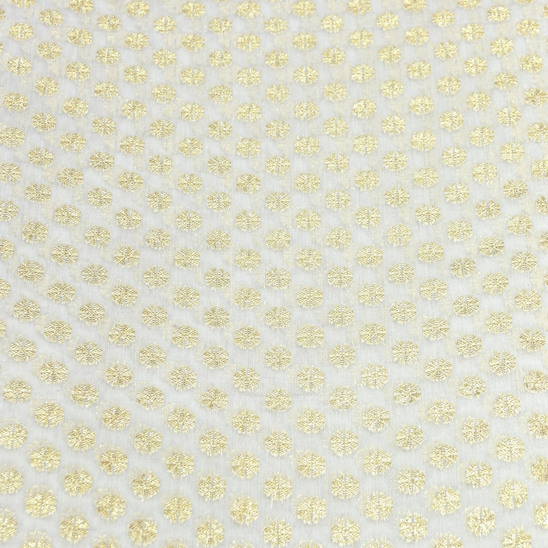 Banarasi Chanderi Gold Mat Zari Fabric – Premium Designer Ethnic Wear Fabric 000313-27