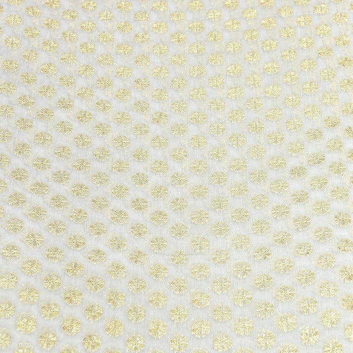 Banarasi Chanderi Gold Mat Zari Fabric – Premium Designer Ethnic Wear Fabric 000313-27