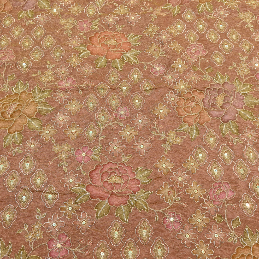 Premium Shimmer Tissue Fabric featuring Intricate Zari & Sequins Embroidery | NV0508-4