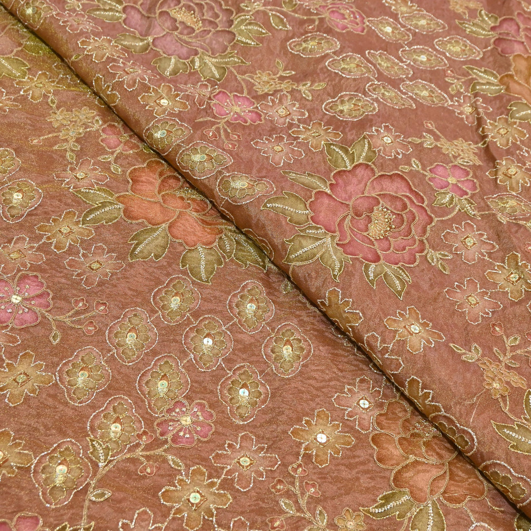 Premium Shimmer Tissue Fabric featuring Intricate Zari & Sequins Embroidery | NV0508-4