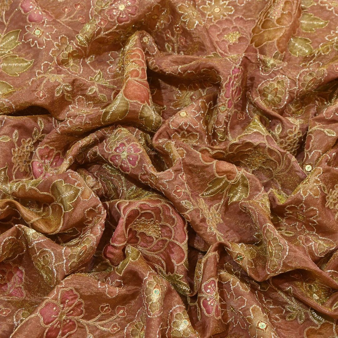Premium Shimmer Tissue Fabric featuring Intricate Zari & Sequins Embroidery | NV0508-4