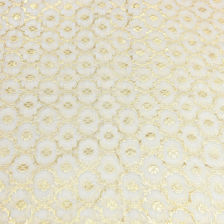 Banarasi Chanderi Gold Mat Zari Fabric – Premium Designer Ethnic Wear Fabric 000313-29