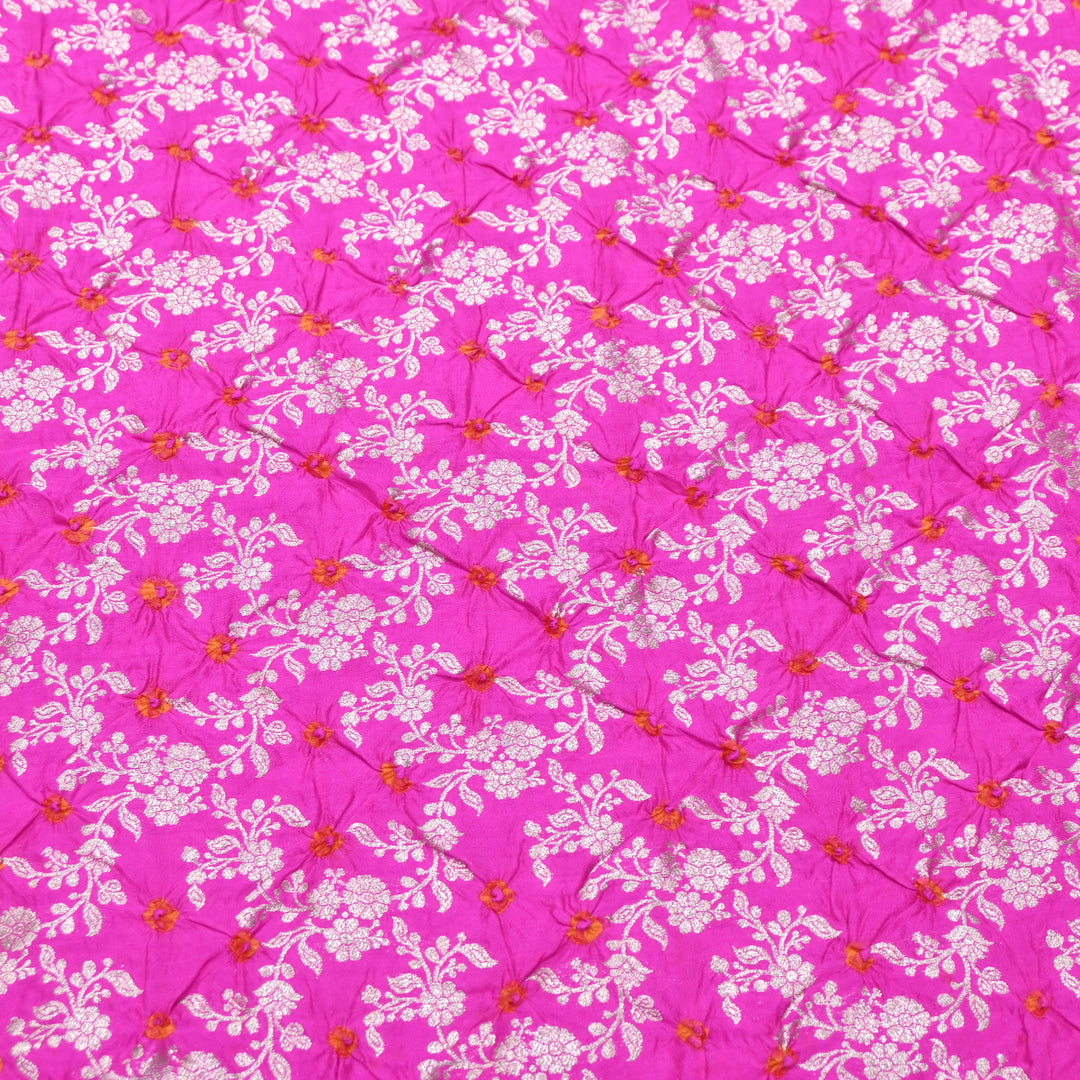Premium Pure Chiniya Silk Zari Bandhej Fabric | Bandhej Fabric | 002171-18