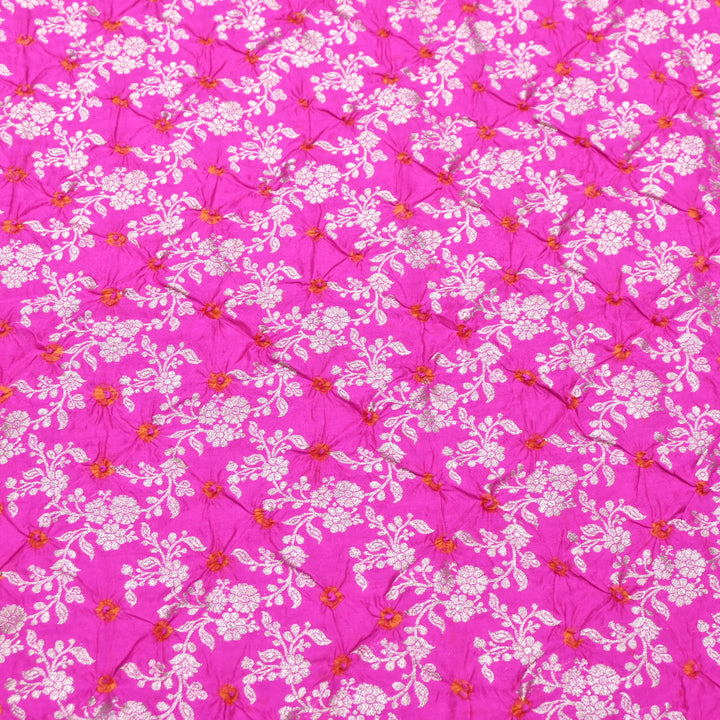 Premium Pure Chiniya Silk Zari Bandhej Fabric | Bandhej Fabric | 002171-18