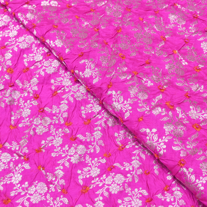 Premium Pure Chiniya Silk Zari Bandhej Fabric | Bandhej Fabric | 002171-18
