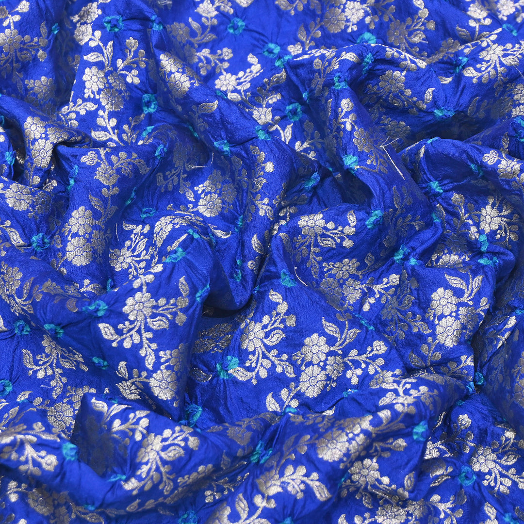 Premium Pure Chiniya Silk Zari Bandhej Fabric | Bandhej Fabric | 002171-16