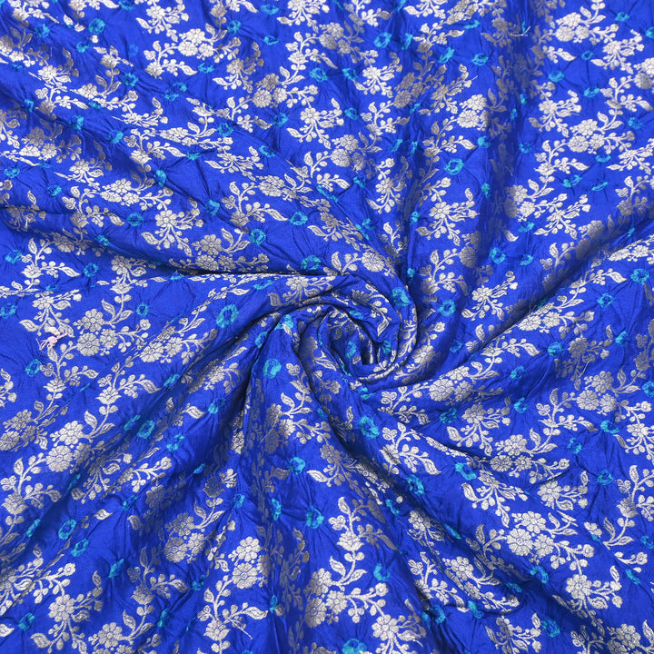 Premium Pure Chiniya Silk Zari Bandhej Fabric | Bandhej Fabric | 002171-16
