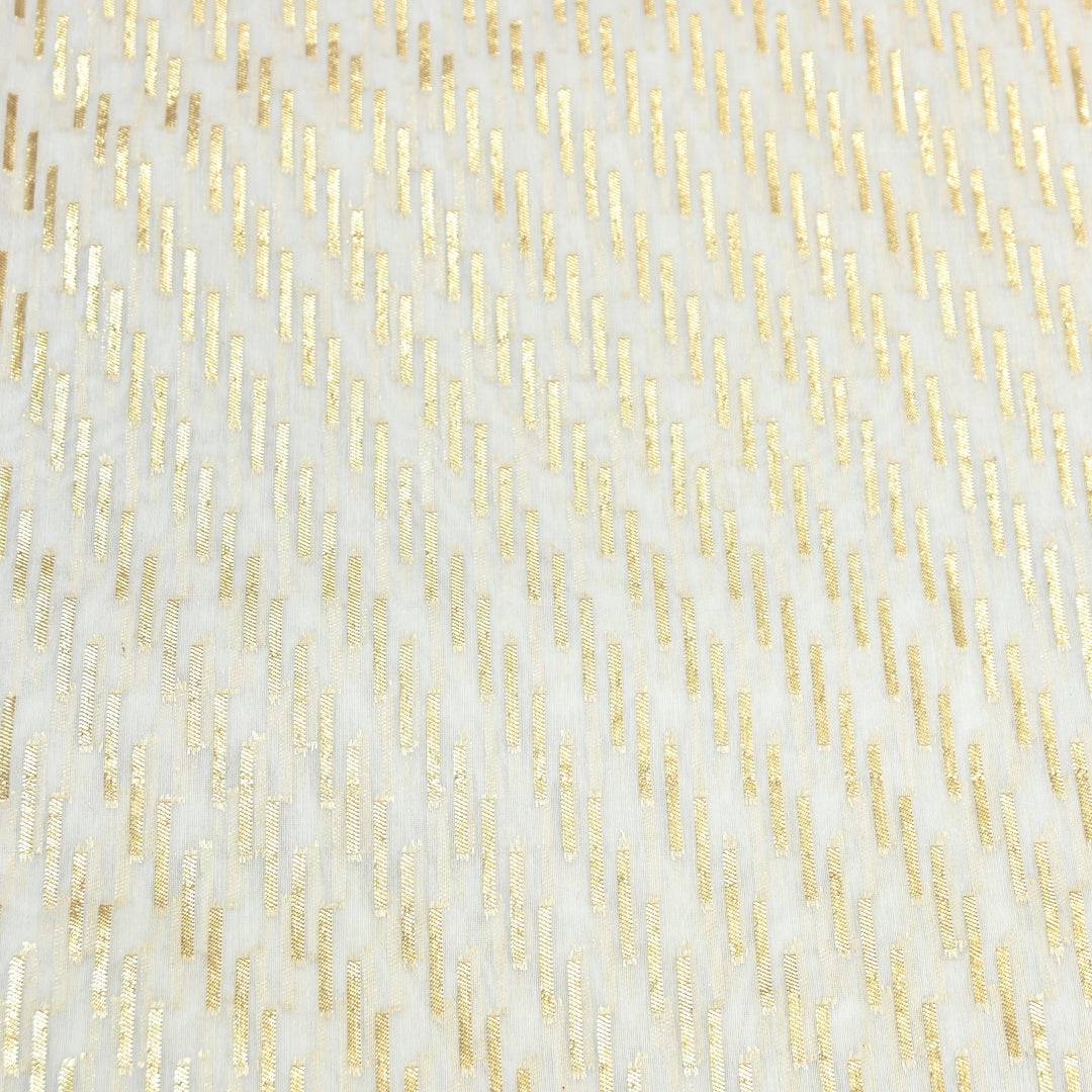 Banarasi Chanderi Gold Mat Zari Fabric – Premium Designer Ethnic Wear Fabric 000313-31