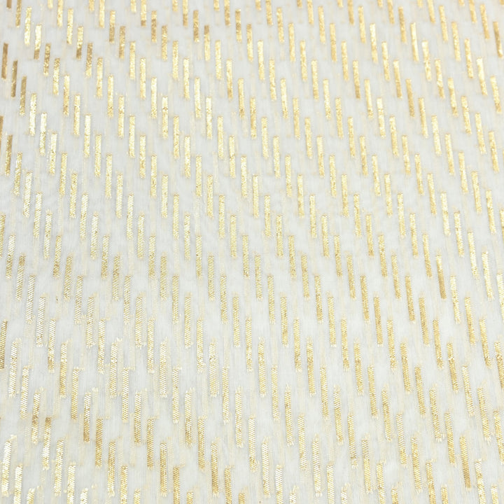 Banarasi Chanderi Gold Mat Zari Fabric – Premium Designer Ethnic Wear Fabric 000313-31