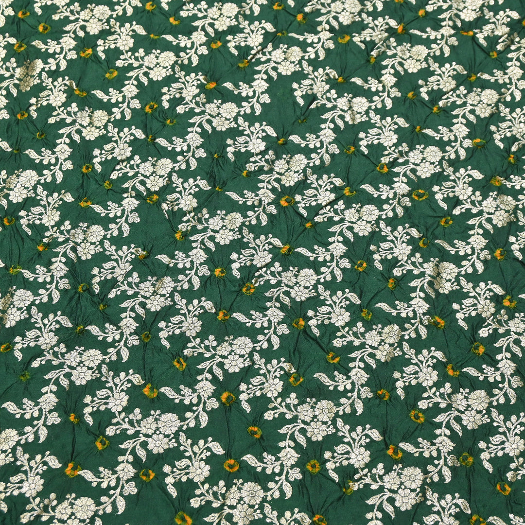 Premium Pure Chiniya Silk Zari Bandhej Fabric | Bandhej Fabric | 002171-15
